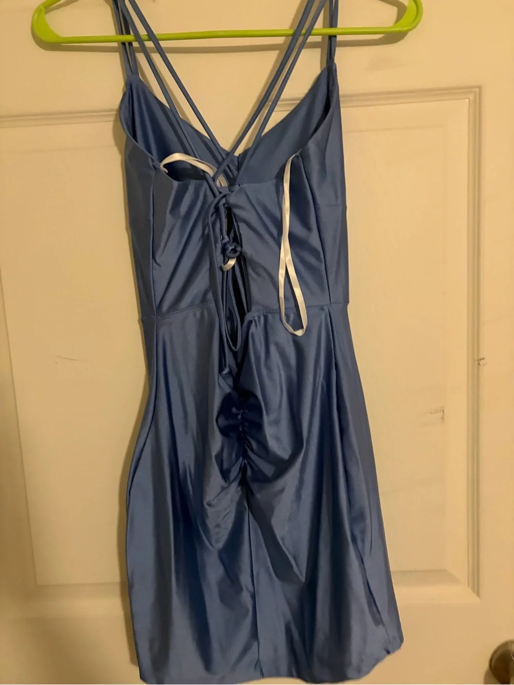 Windsor Periwinkle Satin Slip Dress with Strappy Back